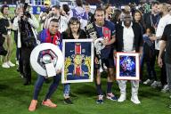 Kylian Mbappe with his family his mother Fayza Lamari his brother Ethan and father Wilfried or Wilfrid during the Ligue 1 football match Paris Saint-Germain PSG VS Toulouse TFC on May 12, 2024 at Parc des Princes stadium in Paris, France. Photo by Victor Joly/ABACAPRESS
