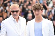 Kevin Costner and Hayes Costner attending the Horizon : An American Saga Photocall as part of the 77th Cannes International Film Festival in Cannes, France on May 19, 2024. Photo by Aurore Marechal/ABACAPRESS