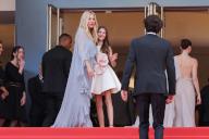 Sienna Miller and her daughter Marlowe Sturridge and Oli Green attending the "Horizon: An American Saga" Red Carpet at the 77th annual Cannes Film Festival at Palais des Festivals on May 19, 2024 in Cannes, France. Photo by David Boyer/ABACAPRESS