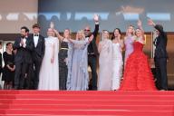 Hayes Costner, Alejandro Edda, Jena Malone, Georgia MacPhail, Sienna Miller, Kevin Costner, WasÃ Chief, Luke Wilson, Ella Hunt, Abbey Lee Kershaw and Isabelle Fuhrman attending the "Horizon: An American Saga" Red Carpet at the 77th annual Cannes Film Festival at Palais des Festivals on May 19, 2024 in Cannes, France. Photo by David Boyer/ABACAPRESS