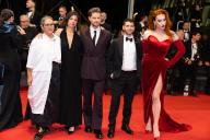 Members of the Queer Palm Jury Juliana Rojas, Sophie Letourneur, President of the Queer Palm Jury Lukas Dhont, Members of the Queer Palm Jury Jad Salfiti and Paloma attend the "Motel Destino" Red Carpet at the 77th annual Cannes Film Festival at Palais des Festivals on May 22, 2024 in Cannes, France. Photo by David Boyer/ABACAPRESS
