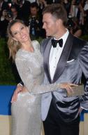 Gisele Bundchen and Tom Brady arriving on the red carpet at the Costume Institute Benefit at The Metropolitan Museum of Art celebrating the opening of Rei Kawakubo/Comme des Garcons: Art of the In-Between in New York City, NY, USA, on May 1, 2017. ...