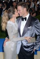 Gisele Bundchen and Tom Brady arriving on the red carpet at the Costume Institute Benefit at The Metropolitan Museum of Art celebrating the opening of Rei Kawakubo/Comme des Garcons: Art of the In-Between in New York City, NY, USA, on May 1, 2017. ...