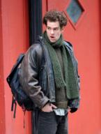 ....March 12 2020, New York City....Actor Andrew Garfield was on the Manhattan set of the new movie Tick, Tick... Boom on Marchin New York City.....By Line: Hector Vallenilla/ACE Pictures......ACE Pictures Inc..Tel:Email: