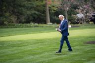 United States President Joe Biden crosses the South Lawn of the White House in Washington, DC to board Marine One en route to Delaware on Friday, March 22, 2024. Credit: Bonnie Cash / Pool via CNP