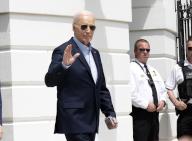 United States President Joe Biden waves to the media as he departs the South Lawn of the White House in Washington, DC USA en route to Wilmington, Delaware on Tuesday, April 30, 2024. While in Wilmington the President will participate in campaign events. Credit: Ron Sachs \/ Pool via CNP