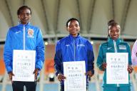(L-R) Caroline Kariba, Eva Cherono, Tabitha Njeri Kamau, APRIL 8, 2023 - Athletics : The 31st Kanaguri Memorial Distance Women