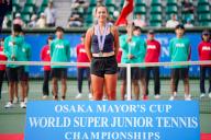 Kristiana Sidorova (RUS), October 15, 2023 - Tennis : Girls Singles Victory Ceremony at ITC Utsubo Tennis Center during Osaka Mayor