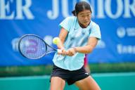 Wakana Sonobe (JPN), October 14, 2023 - Tennis : Girls Doubles Final Match at ITC Utsubo Tennis Center during Osaka Mayor
