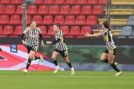 Sara Bjork Gunnarsdottir (Juventus Women)Maelle Garbino (Juventus Women) Julia Grosso (Juventus Women) celebrates after scoring his team