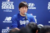 Ippei Mizuhara (Dodgers), MARCH 16, 2024 - Baseball : MLB World Tour Seoul Series, Los Angeles Dodgers Press conference at Gocheok Sky Dome, Seoul, South Korea. (Photo by Naoki Nishimura/AFLO SPORT