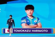 Tomokazu Harimoto (JPN), APRIL 19, 2024 - Table Tennis : ITTF World Cup Macao 2024 Men\'s Singles quarter-final match at Galaxy Arena in Macao, China. (Photo by Itaru Chiba\/AFLO