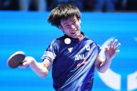 Shunsuke Togami (JPN), APRIL 19, 2024 - Table Tennis : ITTF World Cup Macao 2024 Men\'s Singles quarter-final match at Galaxy Arena in Macao, China. (Photo by Itaru Chiba\/AFLO