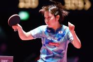 Miu Hirano (JPN), APRIL 19, 2024 - Table Tennis : ITTF World Cup Macao 2024 Women\'s Singles quarter-final match at Galaxy Arena in Macao, China. (Photo by Itaru Chiba\/AFLO
