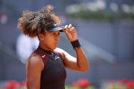 Naomi Osaka of Japan looks on during day four of the Mutua Madrid Open 2024 at Caja Magica on April 25, 2024, in Madrid, Spain