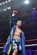 Suzumi Takayama before the Japanese super flyweight title bout at Korakuen Hall in Tokyo, Japan, April 25, 2024. (Photo by Hiroaki Finito Yamaguchi\/AFLO