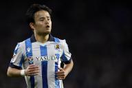 Takefusa Kubo of Real Sociedad looks on during the LaLiga EA Sports match between Real Sociedad and Real Madrid CF at Reale Arena on April 26, 2024, in San Sebastian, Spain