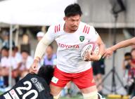 May 5, 2024, Tokyo, Japan - Toyota Verblitz flanker Kazuki Himeno carries the ball during a Japan Rugby League One match against Ricoh Black Rams Tokyo at the Prince Chichibu rugby stadium in Tokyo on Sunday, May 5, 2024. Verblitz defeated Black Rams 45-18. (photo by Yoshio Tsunoda\/AFLO