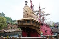 May 7, 2024, Urayasu, Japan - This picture shows the pirate ship of the Peter Pan at the Tokyo DisneySea\'s new area Fantasy Springs at a press preview in Urayasu, surban in Tokyo on Tuesday, May 7. The Fantasy Springs will open for public on June 6. (photo by Yoshio Tsunoda\/AFLO