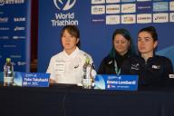 2024\/05\/09, Yokohama, Yuko Takahashi JPN at the Press Conference of the World Triathlon Championship Series Yokohama at the Hotel New Grand. (Photo by Michael Steinebach\/AFLO