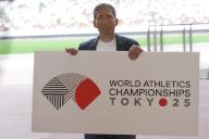 2024/05/13, Tokyo, Ryo Nakagawa Logo Designer. Unveiling Logo for the World Athletics Championships Tokyo 25. (Photo by Michael Steinebach/AFLO