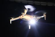 May 13, 2024, Tokyo, Japan - US drone maker Skydio demonstrates their latest drone "Skydio X10" which allows to fly autonomously in tatal darkness places with visible and infrared cameras as Japan