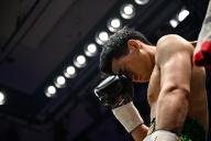 Ryota Toyoshima before the Japanese Welterweight Title bout at Korakuen Hall in Tokyo, Japan, on May 4, 2024. (Photo by Hiroaki Finito Yamaguchi\/AFLO