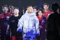 Challenger Yoshiki Takei of Japan and his trainer Akira Yaegashi befoe the WBO world bantamweight title boxing bout at Tokyo Dome in Tokyo, Japan on May 6, 2024. (Photo by Hiroaki Finito Yamaguchi/AFLO