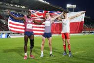 (L-R) Derek LOCCIDENT (USA), Jonathan BROOM-EDWARDS (GBR), Maciej LEPIATO (POL), MAY 18, 2024 - Athletics : Kobe 2024 Para Athletics World Championships Men