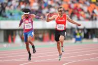 (L-R) Noah MALONE (USA), Serkan YILDIRIM (TUR), MAY 18, 2024 - Athletics : Kobe 2024 Para Athletics World Championships Men