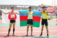 (L-R) Daiki Ishiyama (JPN), Said Najafzade (AZE), Kar Gee Wong (MAS), MAY 20, 2024 - Athletics : Men