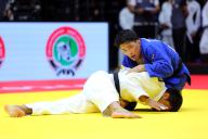 (L-R) Shakhram Ahadov (UZB), Tatsuki Ishihara (JPN), MAY 20, 2024 -Judo : World Judo Championships Abu Dhabi 2024 Men\