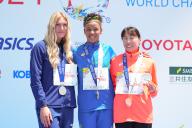 (L-R) Erin KERKHOFF (USA), Rayane SOARES DA SILVA (BRA), Mana Sasaki (JPN), MAY 21, 2024 - Athletics : Kobe 2024 Para Athletics World Championships Women