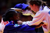 (L-R) Clarisse Agbegnenou (FRA), Catherine Beauchemin-Pinard (CAN), MAY 21, 2024 -Judo : World Judo Championships Abu Dhabi 2024 Women
