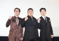Lee Dong-Hwi, Ma Dong-Seok (Don Lee) and Kim Moo-Yul, May 16, 2024 : (L-R) Lee Dong-Hwi, Ma Dong-Seok (Don Lee) and Kim Moo-Yul, cast members of film "The Roundup: Punishment" attend an event to show gratitude for the support of the audience in Seoul, South Korea. The fourth installment of "The Roundup" crime-action film franchise set another record by attracting more than 10 million viewers on May 15, after 22 days of screening, local media reported. (Photo by Lee Jae-Won/AFLO