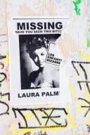 poster with a photograph of a young woman and a text that reads: ""missing, have you seen this bitch, laura palmer"", paris, ile de france, france.