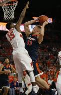 Virginia Cavaliers center Jack Salt (33) drives to the basket against the Clemson Tigers on January 14, 2017. Mandatory Photo Credit: Vern Verna / Ai Wire