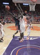 Virginia Cavaliers guard Marial Shayok (4) shoots over Clemson Tigers center Sidy Djitte (50) on January 14, 2017. Mandatory Photo Credit: Vern Verna / Ai Wire