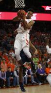 Clemson Tigers forward Jaron Blossomgame (5) grabs a rebound against the Virginia Cavaliers on January 14, 2017. Mandatory Photo Credit: Vern Verna / Ai Wire