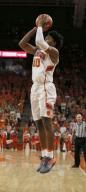 Clemson Tigers guard Gabe DeVoe (10) shoots a jumper against the Virginia Cavaliers on January 14, 2017. Mandatory Photo Credit: Vern Verna / Ai Wire
