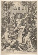 Sadeler, Johann, I 1550–1601. Bacchus, Music, Amor, Print, ca. 1550–1600. Engraving, 43.7 × 29.3 cm. Inv. Nr. 2012.136.907 New York, Metropolitan Museum of Art.