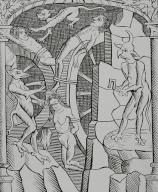 Tortura de la rueda, llevada a cabo por demonios. Grabado a partir de "Le grant Kalendrier et compost des Bergiers", Troyes, 1529. "Moeurs, usages et costumes au moyen-âge et à l