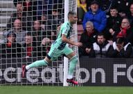 1st April 2023; Vitality Stadium, Boscombe, Dorset, England: Premier League Football, AFC Bournemouth versus Fulham; Andreas Pereira of Fulham celebrates scoring and Bournemouth fans react in the 18th minute bringing the score to 0