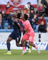 3rd February 2024; Dens Park, Dundee, Scotland; Scottish Premiership Football, Dundee versus Heart of Midlothian; Amadou Bakayoko of Dundee challenges for the ball with Dexter Lembikisa of Heart of Midlothian