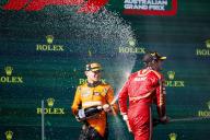 24th March 2024: Melbourne Grand Prix Circuit, Melbourne, Victoria, Australia; Australian Formula 1 Grand Prix: Race Day; Carlos Sainz Jr, Lando Norris on the podium after the race