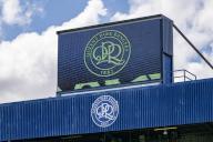 29th March 2024; Loftus Road Stadium, Shepherds Bush, West London, England; EFL Championship Football, Queens Park Rangers versus Birmingham City; The QPR logo on top of the School