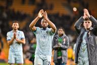 24th April 2024; Molineux Stadium, Wolverhampton, West Midlands, England; Premier League Football, Wolverhampton Wanderers versus Bournemouth; Antoine Semenyo of AFC Bournemouth applauds the travelling fans after the final