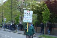 26th April 2024; Loftus Road Stadium, Shepherds Bush, West London, England; EFL Championship Football, Queens Park Rangers versus Leeds United; Political campaigning outside of the stadium for the upcoming London mayoral election
