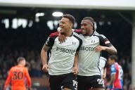 27th April 2024; Craven Cottage, Fulham, London, England; Premier League Football, Fulham versus Crystal Palace; Rodrigo Muniz of Fulham celebrates after he scored for 1-0 in the 52nd
