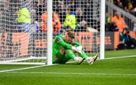 27th April 2024; Molineux Stadium, Wolverhampton, West Midlands, England; Premier League Football, Wolverhampton Wanderers versus Luton Town; Thomas Kaminski of Luton Town is distraught after conceding another